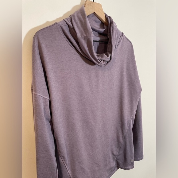 Apana Cowl Neck Soft Yoga Top Violet Purple Size Medium Loose Comfort EUC - Picture 3 of 11